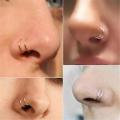 12Pcs/set Nose Ring Piercing Punk golden selvar Color Handmade Tiny Nose Lip Hoop Ring Septum Rings Piercing Stud Body Jewelry. 