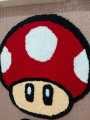 Hand made  Mario mushroom Rug. 