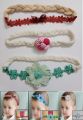 Pack of 3 baby hair band/ baby accessories - Lace style baby band (age: 3 months to 1 year). 