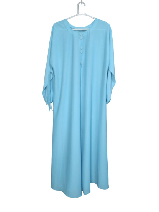 Abyaa Front Button style with closed Sleaves Stylish Design | Blue and  light blue  Color Design | | Abaya New design Gown