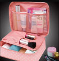 Makeup Bag, Portable Cosmetic Bag, Large Capacity Travel Makeup Case Organizer, Black Makeup Bags For Women Toiletry Bag For Girls Traveling With Handle And Divider - 1Pc. 