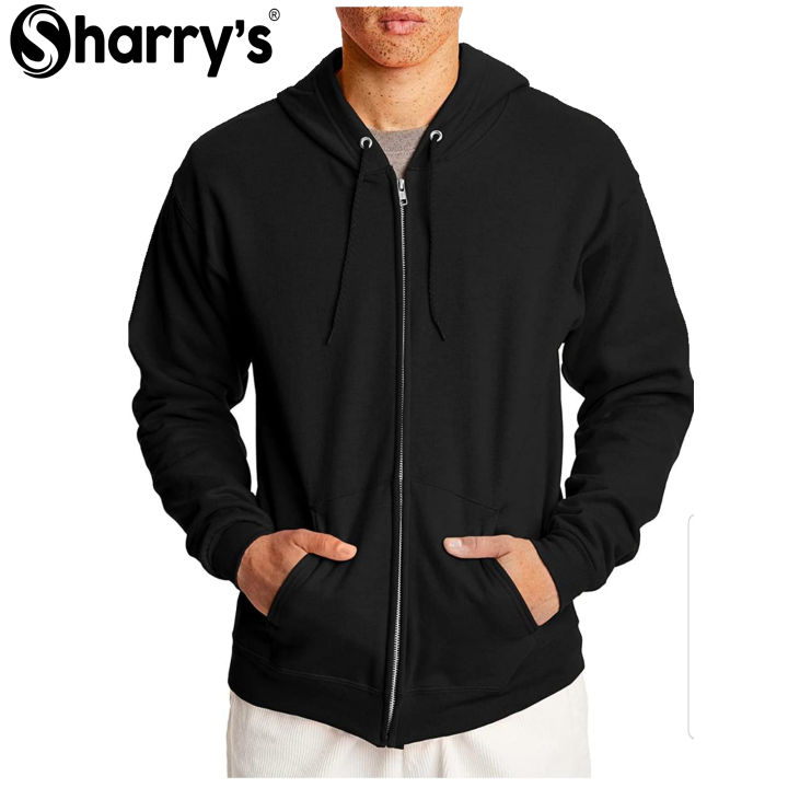 Sharrys%20Men's%20Zipper%20Hoodie%20Plain%20Pullover%20Front%20zip%20up%20Kangro%20Pocket%20Hoddie%20New%20arrivals%20Casual%20Winter%20Wear%20%20(%20Black%20)%20-%20Image%202