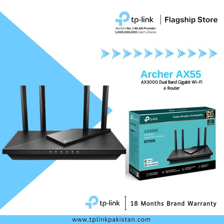 TP-Link Wi-Fi 6 Router AX55 / AX10 AX3000 Dual Band Gigabit Wi-Fi 6 Router - 18 Months Brand Warranty