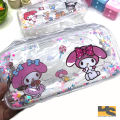 New Transparent Unicorn, Kuromi, melody, Glitter Zippered Pencil Case for Girls - High Capacity School Stationery Bag cute stationery for girls. 