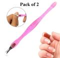 2pc Stainless Steel Cuticle Pusher Nail Art Fork Manicure Tool For Trim Skin Fork Cuticle Remover. 