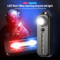 LED Red Blue Shoulder Police Light with Clip USB Charging Flashing Warning Safety Flashlight Torch Bicycle Warn Light Work Lamp. 