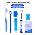 【Aesth Diary Store】8pcs Orthodontic Dental Care Kit Set Braces Toothbrush/Foldable, Mirror, Interdental and More with Carrying. 