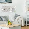12PCS Removable Acrylic Mirror Setting Hexagon Wall Sticker Decal Honeycomb Mirror for Home Living Room Bedroom Decor. 