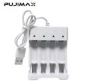 USB Output Ni-MH AA/AAA Battery Charger – Universal 4 Slot Smart Charger for 1.2V Rechargeable Batteries. 