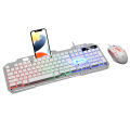 Magnesium T25 Wired Luminous Key Mouse Metal Keyboard Mouse Suit Suspension Mechanical Feeling Backlight Game Office. 