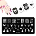 DISNEY New Cartoon Figure Nail Stamping Plates Cute Ear Stamping Plate Mouse Character Nail Art Templates #064. 