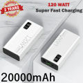120Watt 20000mAh Fast-Charging Power Bank with Digital Display: Compatible with Huawei, Xiaomi, iPhone, Samsung, Redmi, and Infinix Devices. 