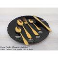 Pioneer Golden Table Spoons / Dessert Spoons / Tea Spoons / Butter Knife / Fork / Serving Round / Serving Oval / Rice Small Panja / Serving Big Panja. 