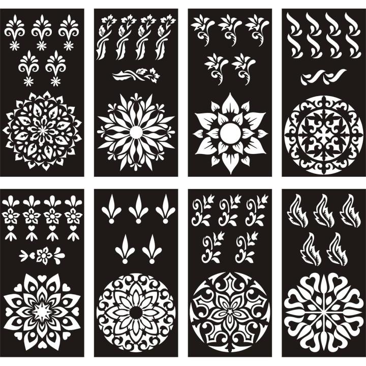 Different Designs Mehndi Stencils Stickers Reuseable 