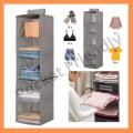 [ Pack of 2 ] 5 compartment Foldable Hanging Closet Organizer | Clothing Storage Rack Made of non-woven Fabric| 5-Layer Capacity Garment Organizer| Easy to Carry with| For Both Adults & Kids Cloth Storage Bag. 