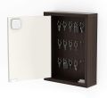 Wood Wall Mount Key Holder Key Box Cabinet, Key Holder with Locker Upto 18 Keys for Living Room Home Furniture (Wenge & White). 