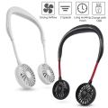 USB Portable Fan Cold Fan Hands Free Neck Fan Hanging Rechargeable Mini Sports Fan 3-Speed Adjustable Neck Dual Fan Home Office, Wearable Sports Fan, Hand Free Mini Personal Fan Wearable Sports Fan, 3 Speeds, White. 