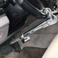 Pedal Lock Anti Theft Double Hook Clutch Brake Lock Steering Wheel Locks for Cars (Chrome Body). 