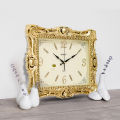 Hitco Square Antique Wall Clock - Unique Design Wall Clocks - Wall Clocks for Bedroom / Living Room / Decor - Square Clock Wall Stylish - Decorating Item - Golden Clock. 
