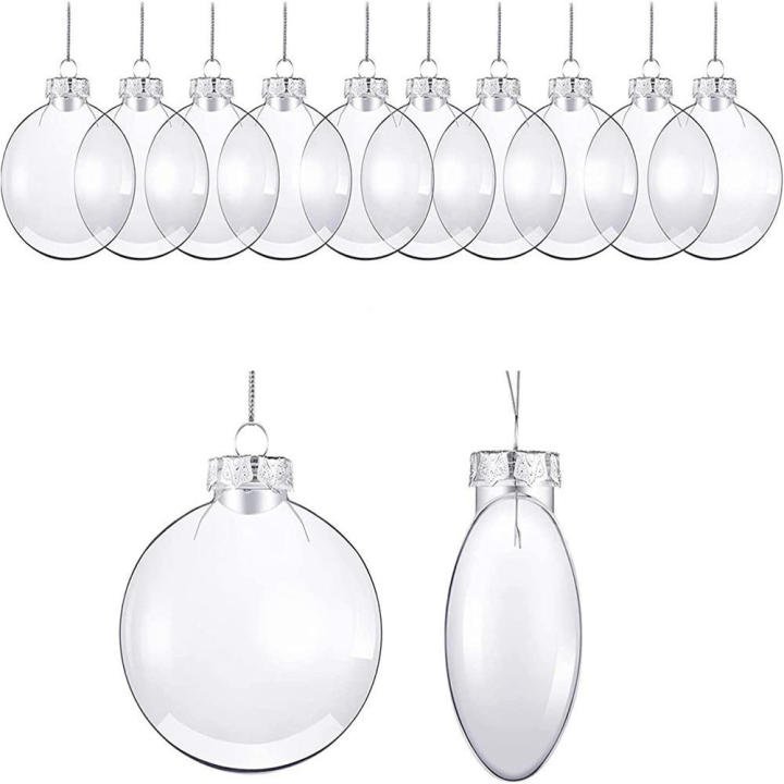 Indoor Christmas Tree Decor Plastic Ball Ornaments Clear Plastic Christmas Balls Oval Christmas Decorations Transparent Disc Ornaments