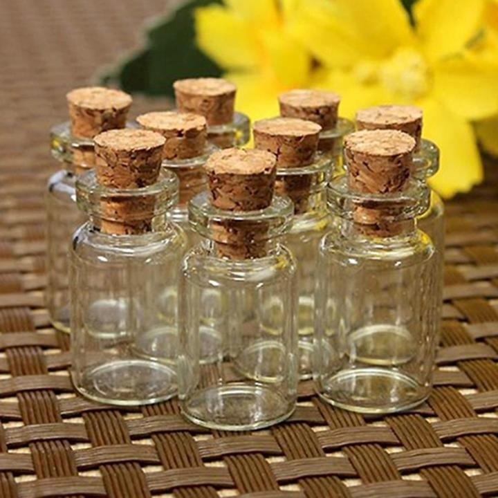10pcs Cute Mini Clear Cork Stopper Glass Vials Jars Containers Wishing Bottles