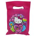 Hello Kitty Goody Bags - 8 x 6 Inch - Fabric Gift Bags - Hello Kitty Themed Party - Dark Pink - Girls - Pack Of 10. 