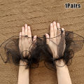 1Pair Nail Art Tulle Fake Pleated Cuff Photo Backgrounds For Nail Photography Nail Tips Display Embellish Pearls Tulle Sleeve Yao Store. 