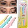 3PCS Portable Tinkle Eyebrow Razor Trimmer Eyebrow Razor Women Makeup Facial Tool Eyebrow Lip Razor Trimmer Blade Shaver Beauty Tool Tinkle Eyebrow Razor Peach Fuzz Remover Orignal tinkle Razor pack of 3 facial hair Remover Eyebrow trimmer Stainless Steel. 