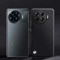Vantime for Tecno Spark 20 Pro+ Plus 4G Case PU Leather Back Carbon Fiber Pattern Slim Matte Phone Casing. 