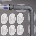 1/10pcs Washing Machine Drain Pipe Holder Self-adhesive Non-punching Fixed Buckle Pipe Clamp. 