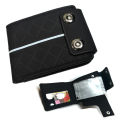 Best Quality PU Leather Men Wallet with Button Closure Folding Men Bi-fold Wallets for Men Pocket Wallet with ATM Card Holder Slots Coin Pocket and Cash Compartment in Black and Brown Colors. 
