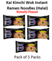 Korean Kai Kimchi Wok Instant Ramen Noodles Pack of 5. 