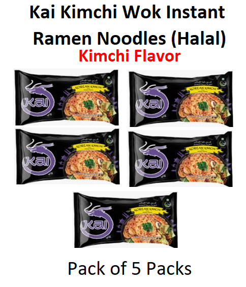 Korean Kai Kimchi Wok Instant Ramen Noodles Pack of 5