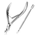 Cuticle Nipper Set, Nail Care Cuticle Cutter Trimmer and Cuticle Pusher with Non-slip Protective Coating Handle Stainless Steel Cuticle Cutter Clipper Durable Cuticle Nipper and Remover. 