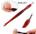 2pc Stainless Steel Cuticle Pusher Nail Art Fork Manicure Tool For Trim Skin Fork Cuticle Remover. 