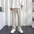 Autumn New Mop Pants Men's Korean Style Draping Suit Pants Wide Leg Pants Straight Loose Retro Pu Handsome Trousers Men. 