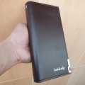 Genuine Cow Leather Long Ballery Wallet For Men/Weman - Stylish Leather Wallet For Boys/girls - Cow Leather - Long Lasting and Reliable - Black, Dark Mehroon, Dark Red/Mehroon. Long Ballery Wallet.. 