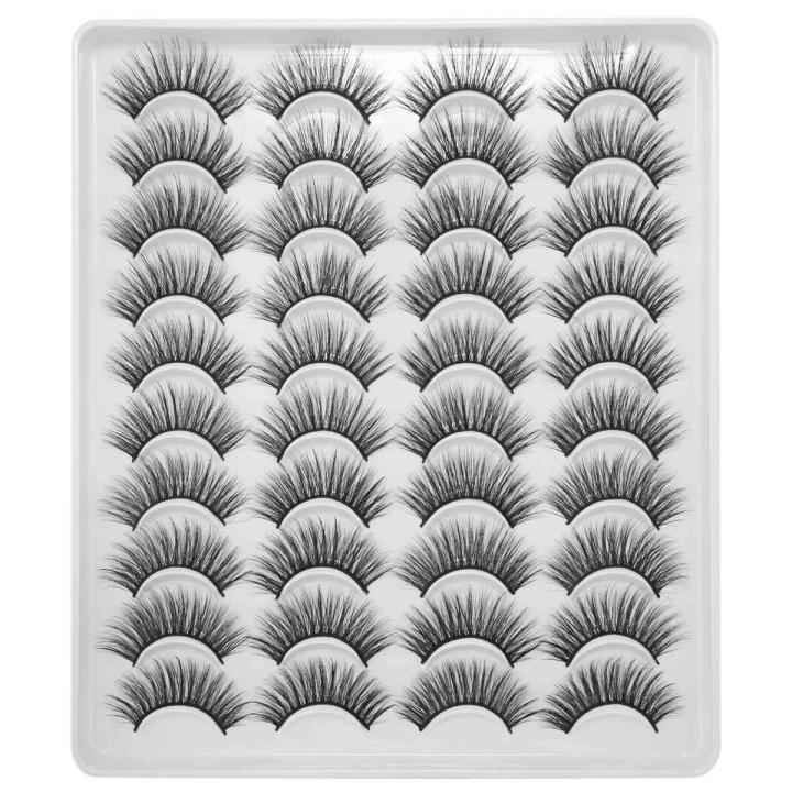 20 Pairs 3D Chemical Fiber Lashes Natural False Eyelashes