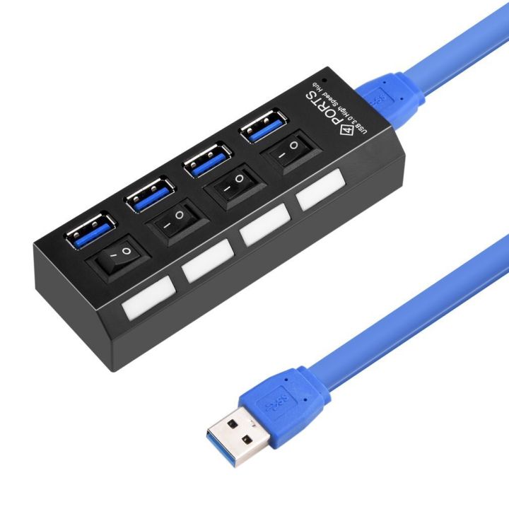 New%20High%20Speed%20Usb%203.0%20Hub%204%20Ports%20Speed%205gbps%20With%20On/off%20Switch%20And%20Cable%20Universal%20For%20Pc%20Lap%20Computer%20Desk%20Black%20-%20Image%205