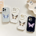 BILI for Redmi Note 13 4G Back Cover Glowing Butterfly Pattern Cream Texture Wavy Soft Silicone Mobile Phone Covers. 