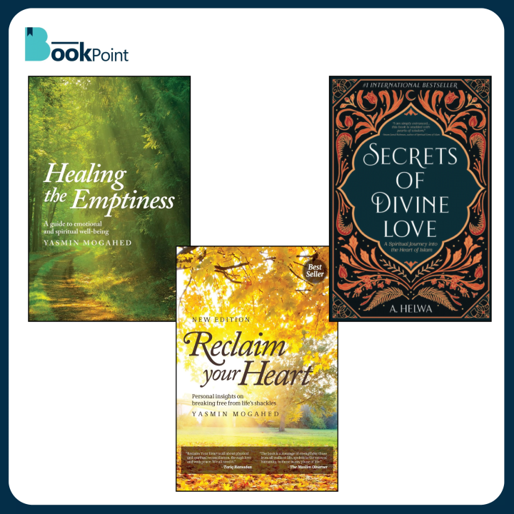 Heart's Quest: A Trilogy of Transformation | Healing the Emptiness by Yasmin Mogahed | Reclaim Your Heart by Yasmin Mogahed | Secrets of Divine Love by A. Helwa | Inspirational Islamic Books | Bookpoint.store