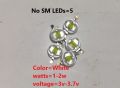 5 Pcs /10 Pcs LED Chips High Power 1W led White  1W led Blue 1W  led Green 1W Yellow 3V  Lamp Matrix Bulb light with Heat Sink / 1w High Power LED Light-Emitting diode LEDs Chip SMD Spot Light / LED Circuit Driver 3v to 44v. 