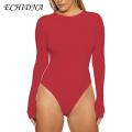 ECHIDNA Women Bodysuit Crew Neck Slim Fit Bodysuits Women Clothing. 