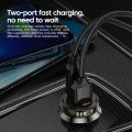 Toocki Transparent 2 Port 45W Fast Car Charger with USB C to USB C PD 100W Cable for Smartphones Tablets Laptops. 