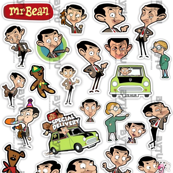 Mr Bean Stickers (UNCUT) A5 Sheet For Kids Girls Journal Scrapbook Phone Cover Laptop Notebook DIY Crafts