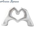 Heart Hand Model Romantic Heart Gesture Resin Statue for Home Office Wedding Decor Heart-shaped Gesture Statue. 