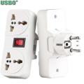 White Portable Universal Wall socket EU US UK extension socket 250V 6A 10A 125V power converter plug Adapter with on off switch. 