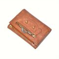 Billetera Sólida Para Mujer Con Decoración De Remaches Nuevos Para Mujeres, Con Textura Y Espacio Para Tarjetas De Crédito. 
