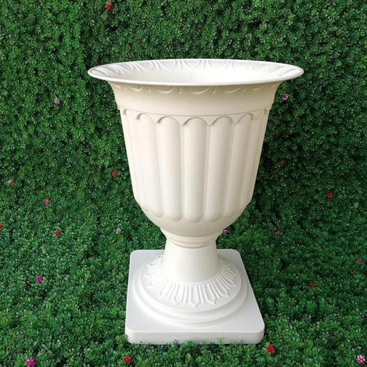 COPA Plastic Urn Planters with Stand Indoor Modern Decorative Gardening Pot - Size 18X23cm