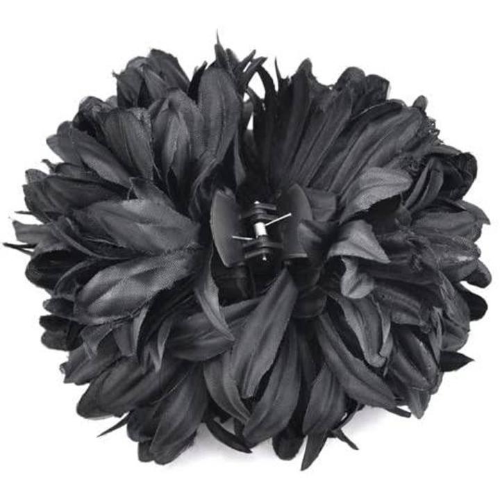 Black flower catcher for hijab volume and hair covering and scarf use/Head wraps